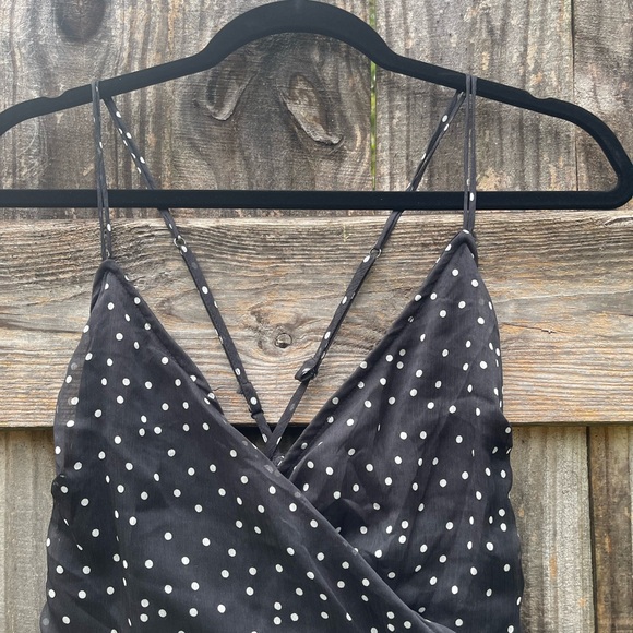 Mi Ami Black Polka Dot Ruffle Dress Size M - Picture 2 of 10